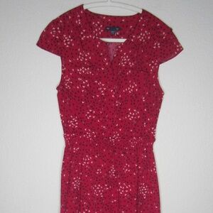 Y2K Gap Red Dress with heart pattern Midi length - Size Small